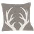 Hand Felted Wool Pillow - Cream Antlers on Gray - 20" - ARCADIA HOME